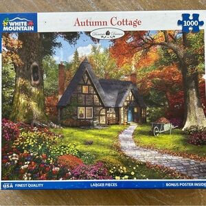 White Mountain “Autumn Cottage”1000 piece Puzzle - Vibrant Colors